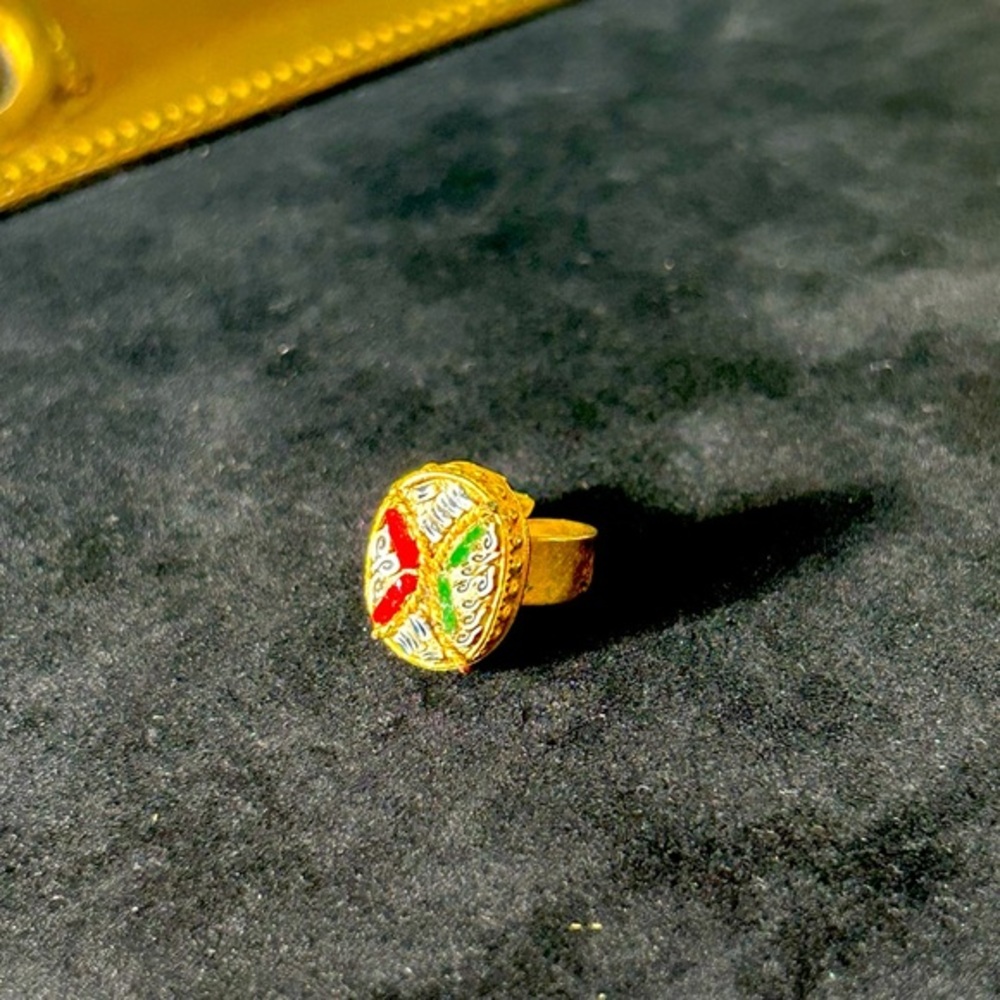 Antique Micro Mosaic Ring in Brass